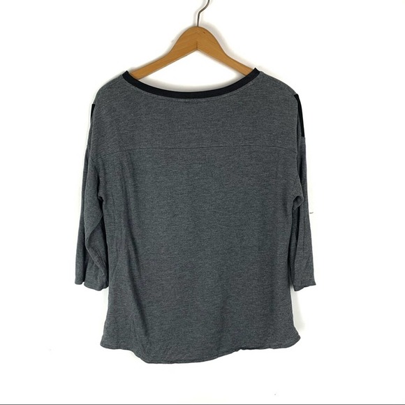 Calvin Klein Gray & Black V Neck Blouse - Picture 2 of 3